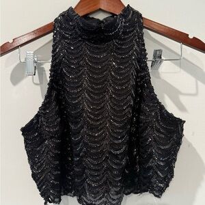 Gianni Bini Black Sequin Skirt Set